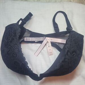 Victoria's Secret Black Floral Lace Bra
